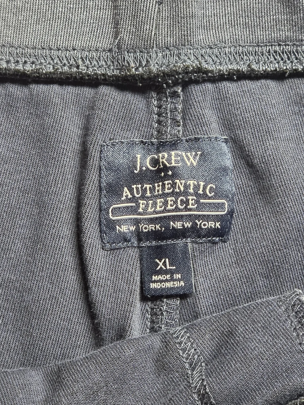 J.Crew Authentic Fleece Joggers Mens XL Heather Navy Blue Zip Pocket Sweatpants